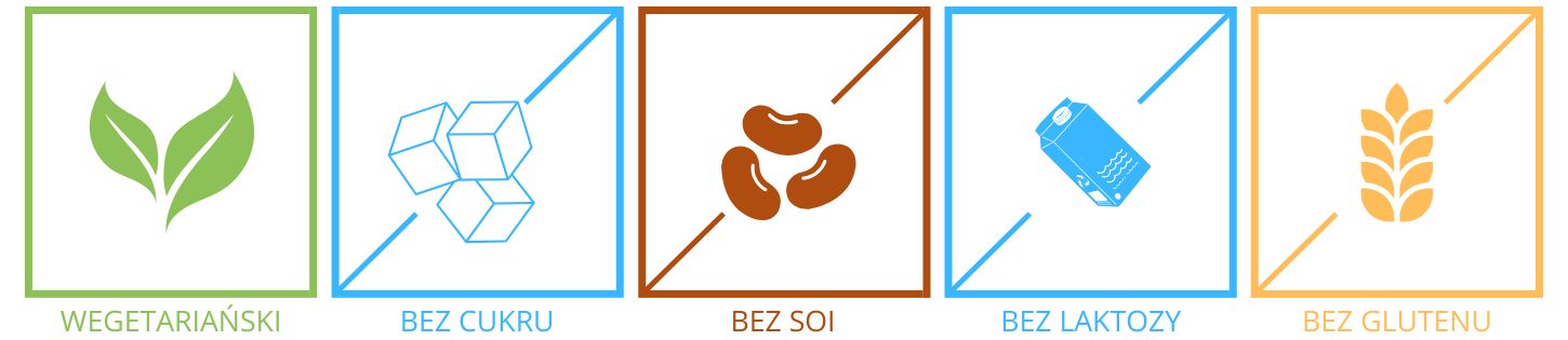 Wegetariański bez cukru bez laktozy bez glutenu bez soi